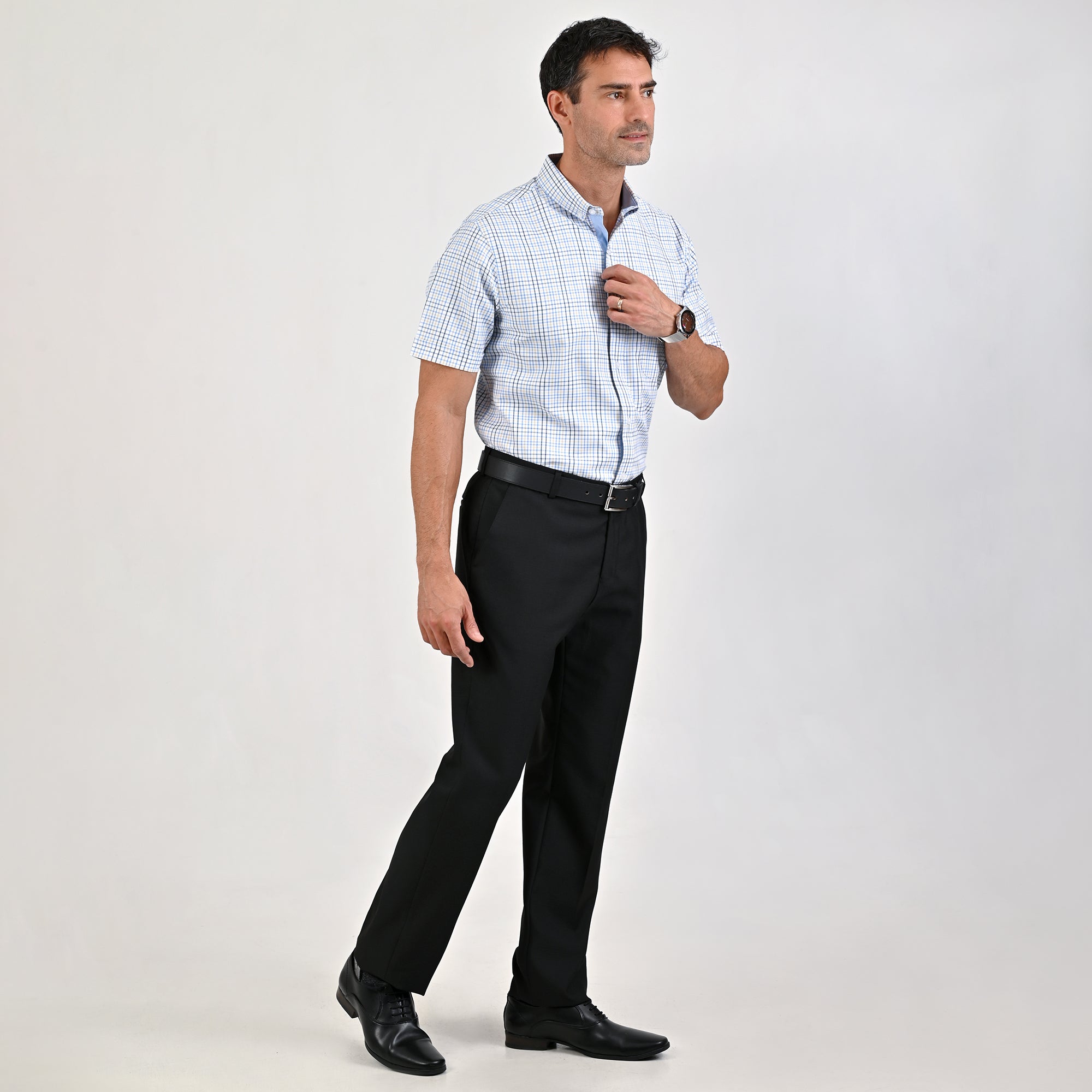 Pantalón de Vestir Yale Para Caballero Modern Sin Pinzas Slim Fit 4734 Negro