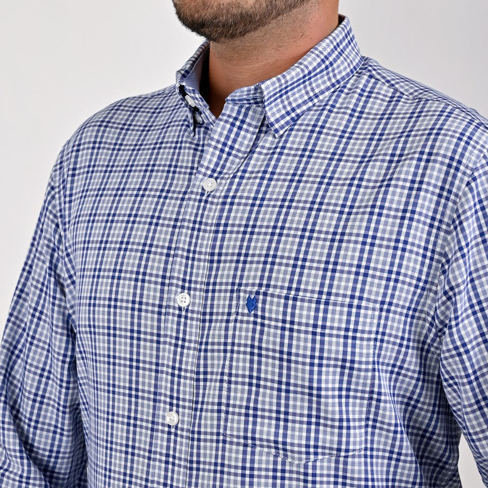 Camisa Yale Para Caballero Manga Larga Regular Fit 4742 Azul Rey