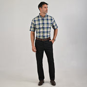 Camisa Yale Para Caballero Manga Corta Regular Fit 4650 Verde