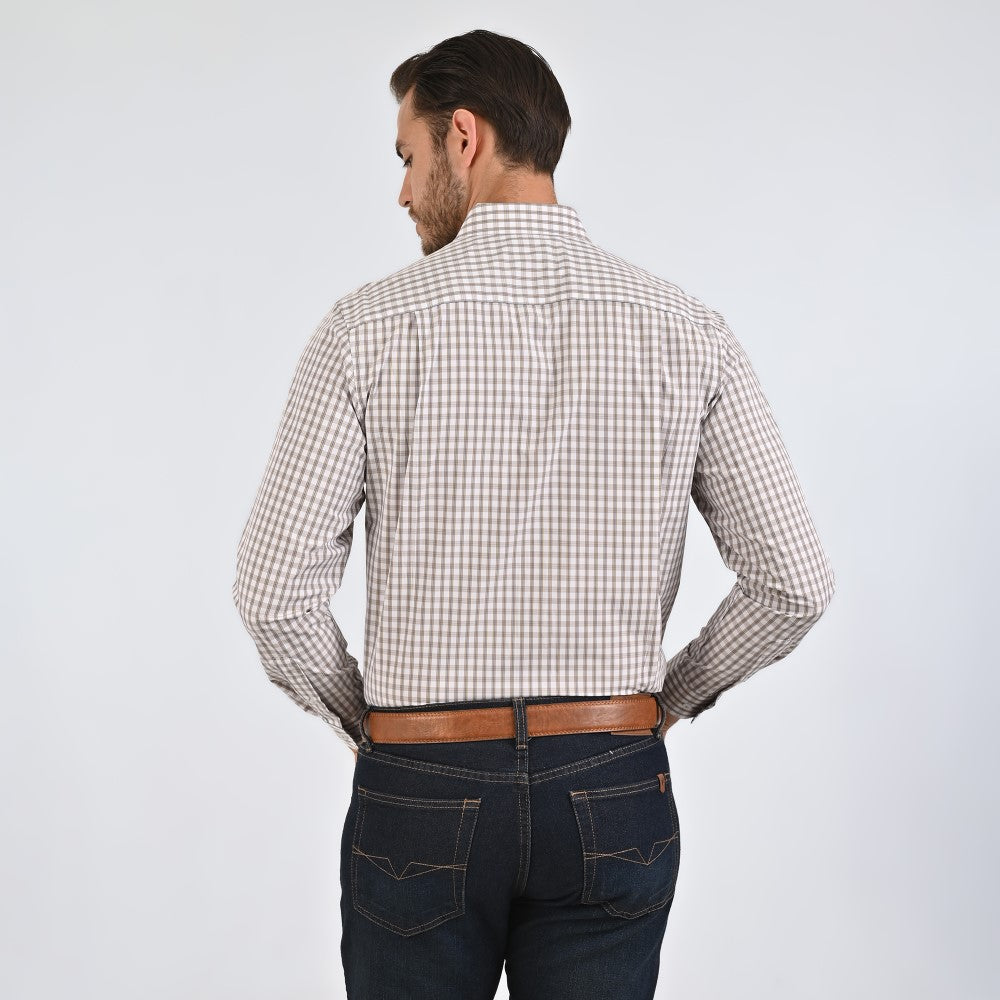 Camisa Yale Para Caballero Manga Larga Regular Fit 4752 Gris Medio