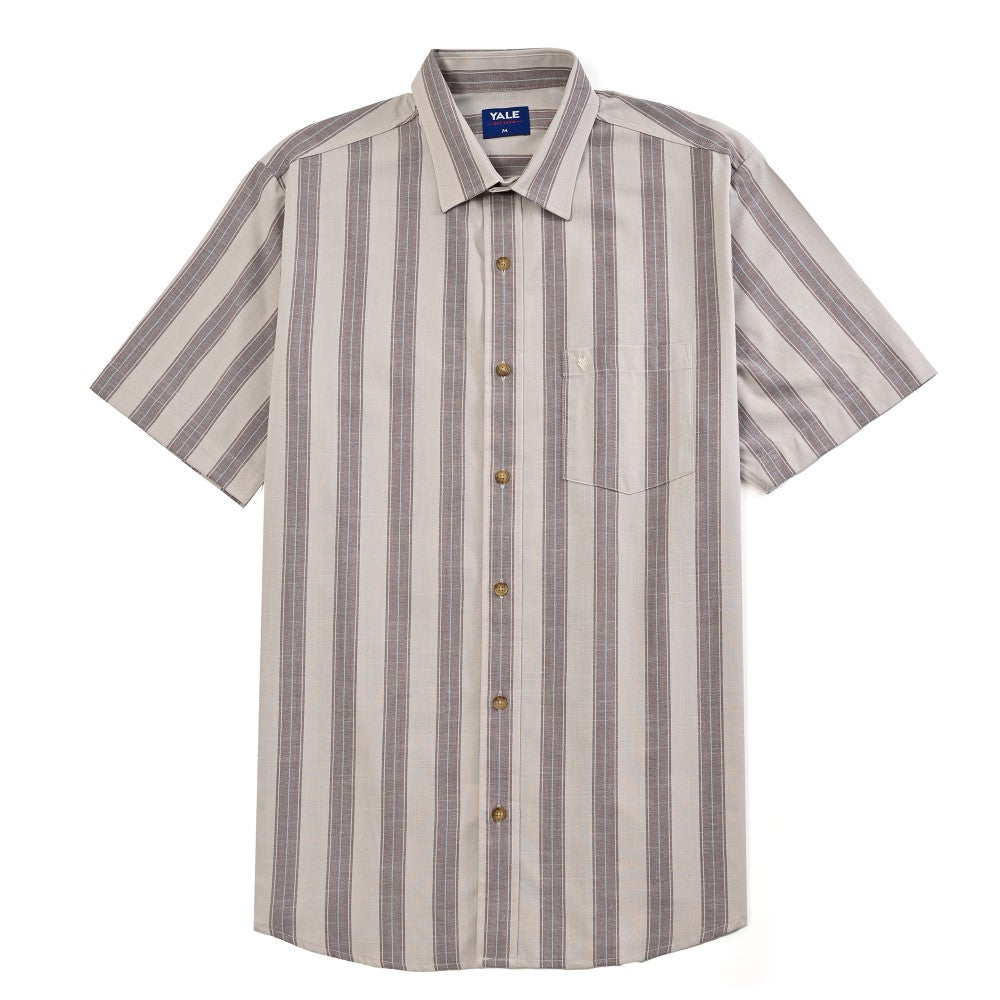 Camisa Yale Para Caballero Manga Corta Regular Fit 4748 Cocoa
