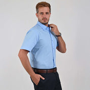 Camisa Yale Manga Corta Regular Fit 7298 Azul Cielo