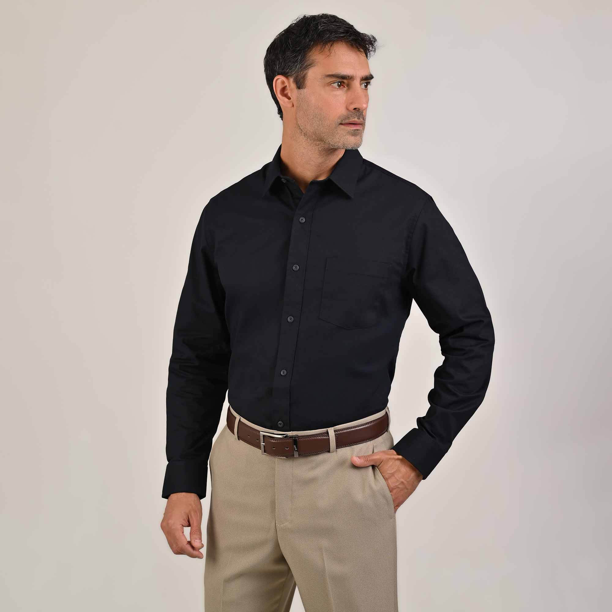 Camisa Yale Manga Larga Regular Fit 3541 Marino