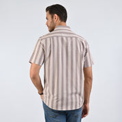 Camisa Yale Para Caballero Manga Corta Regular Fit 4748 Cocoa