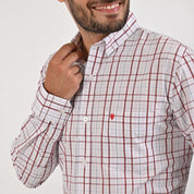 Camisa Yale Para Caballero Manga Larga Regular Fit 4743 Rojo Sangre
