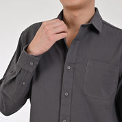 Camisa Caballero Supply Company Manga Larga Slim Fit 4562 Gris Oxford