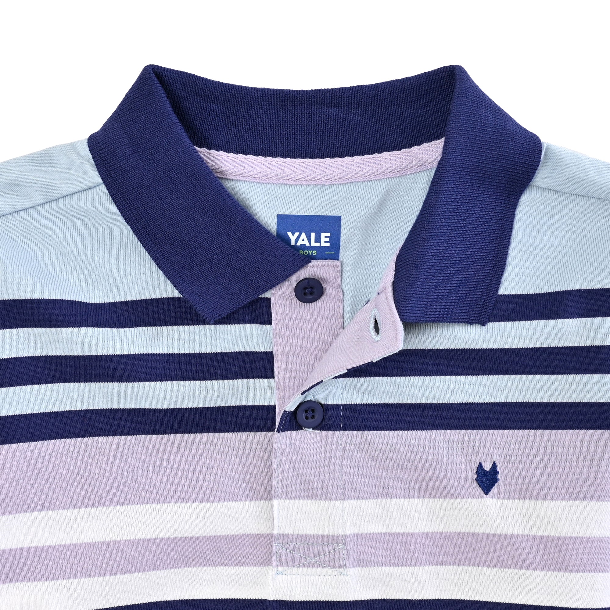 Playera Yale Boys Cuello Polo Manga Corta Fit 7389 Azul