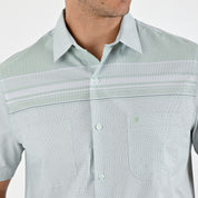 Camisa Yale Para Caballero Cenefa Manga Corta Classic Fit 4714 Verde Agua