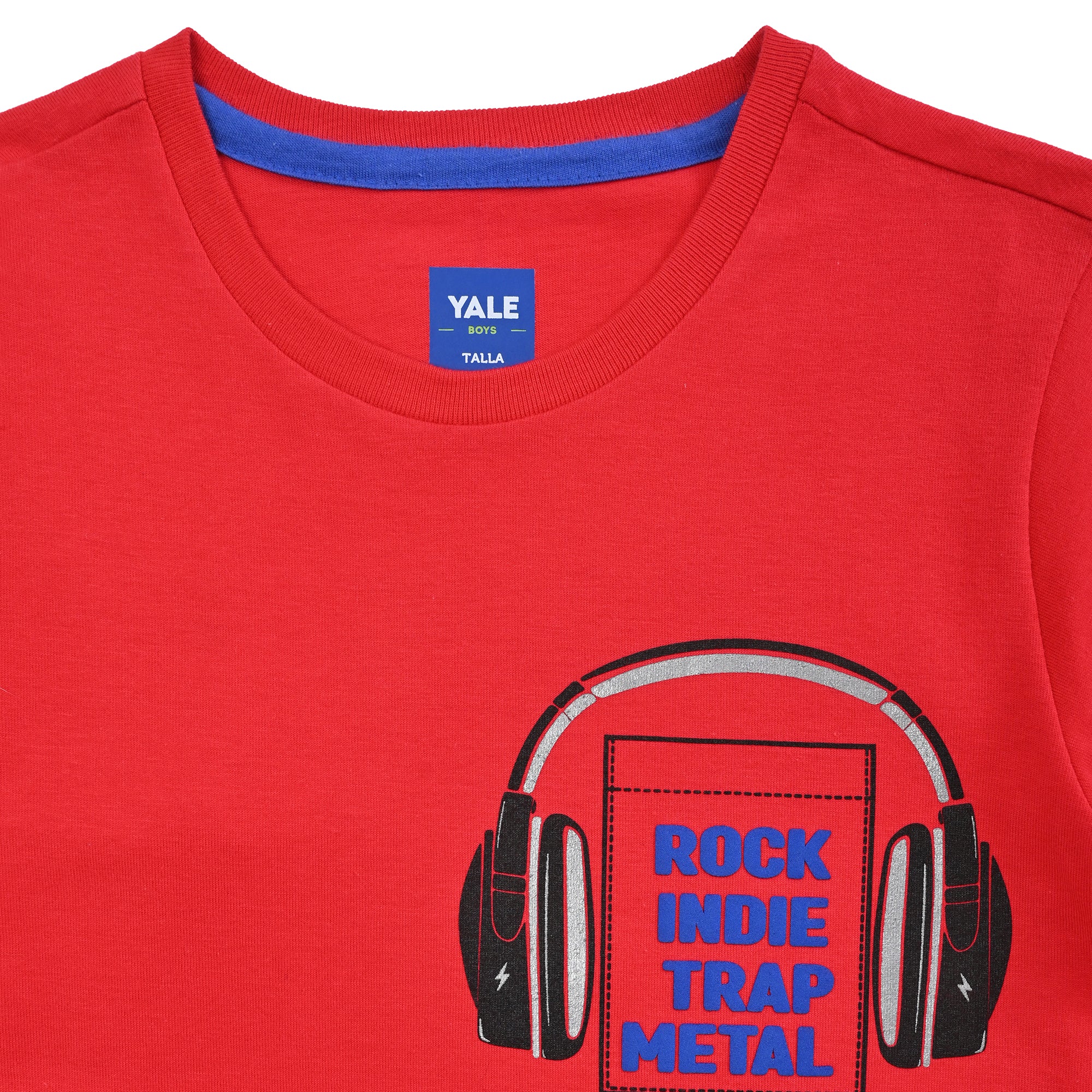 Playera Yale Boys Cuello Redondo Manga Larga Fit 6961 Rojo