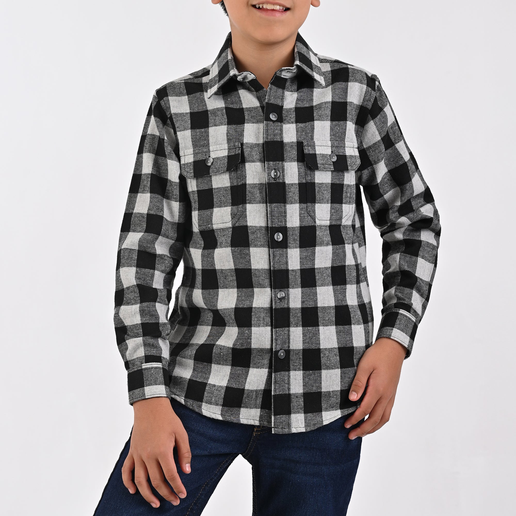 Camisa Yale Boys Manga Larga Regular Fit 4680 Gris
