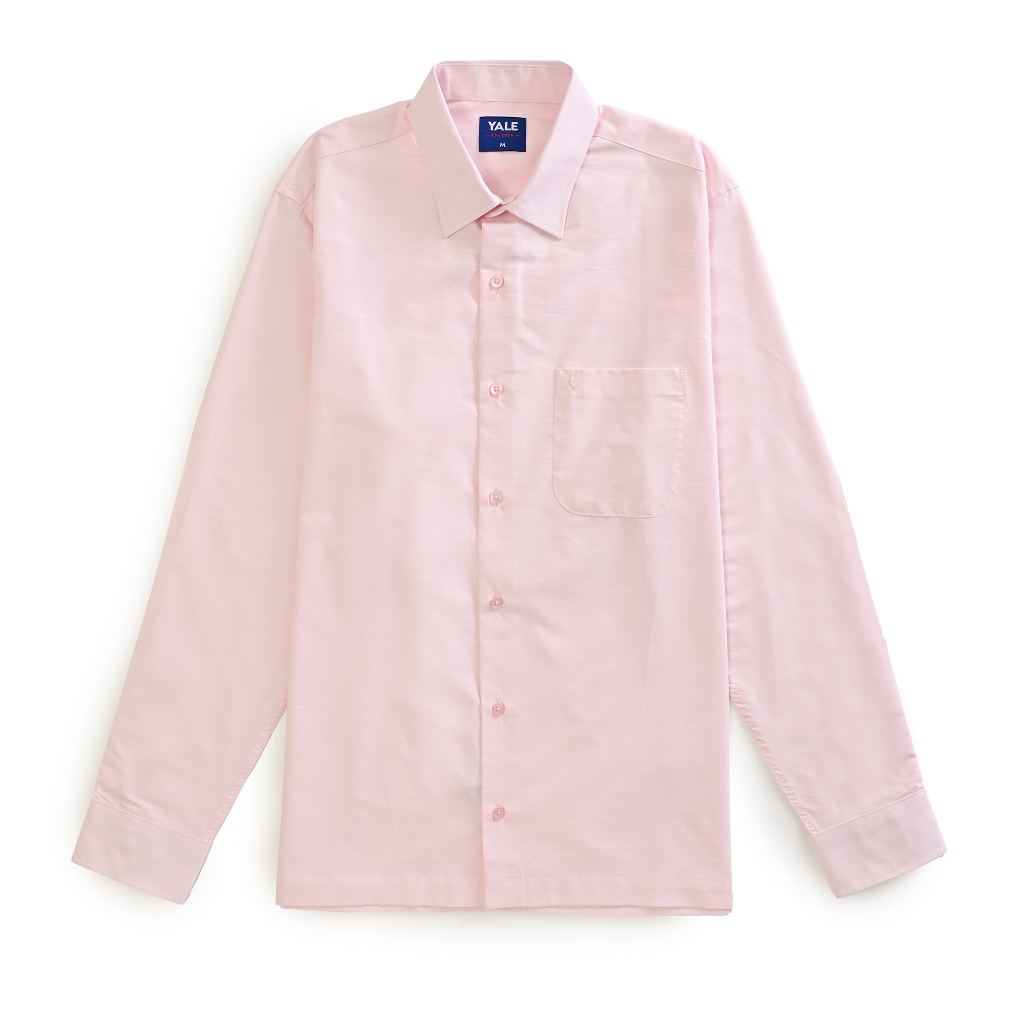 Camisa Yale Para Caballero Cenefa Manga Larga Classic Fit 4719 Rosa