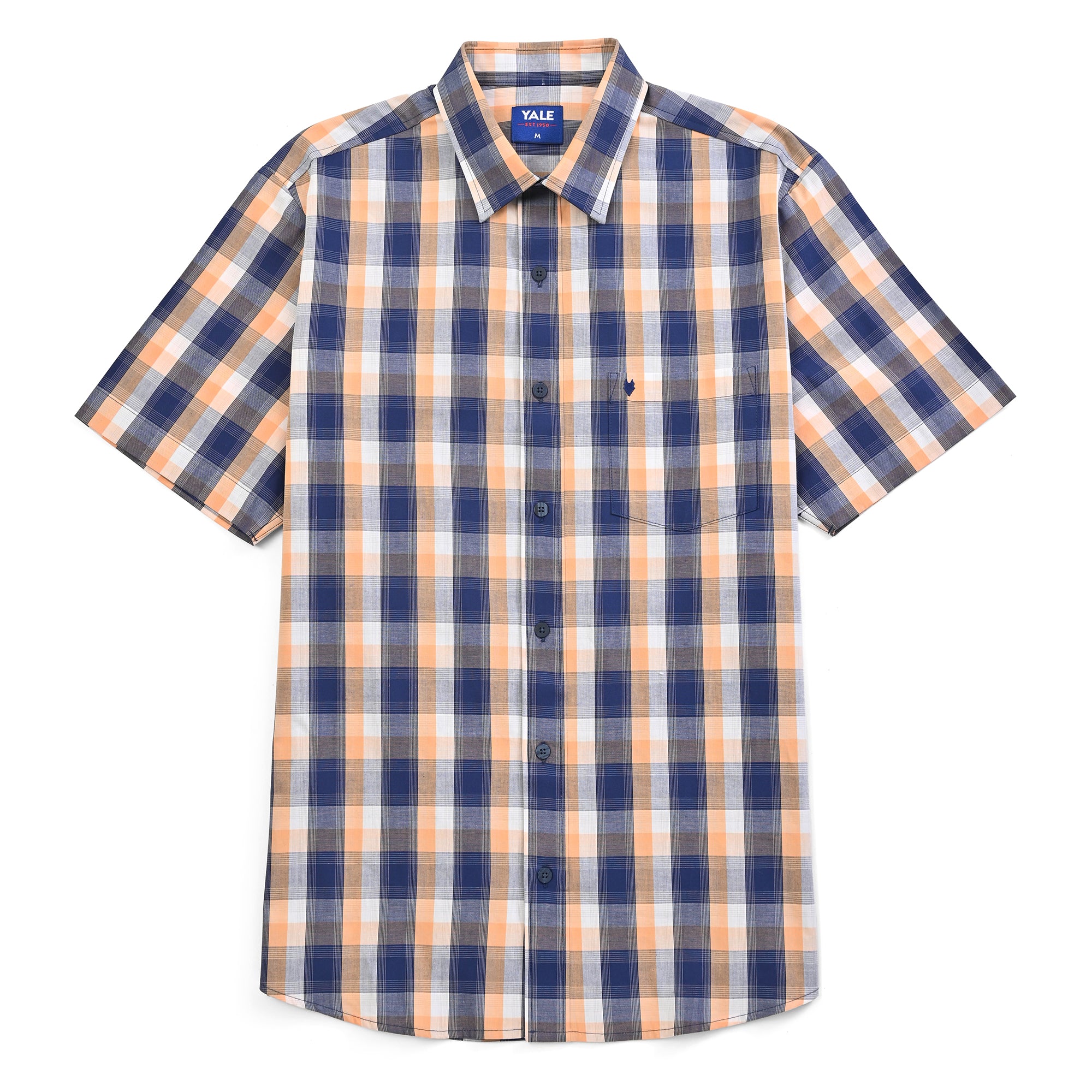 Camisa Yale Para Caballero Manga Corta Regular Fit 4972 Naranja