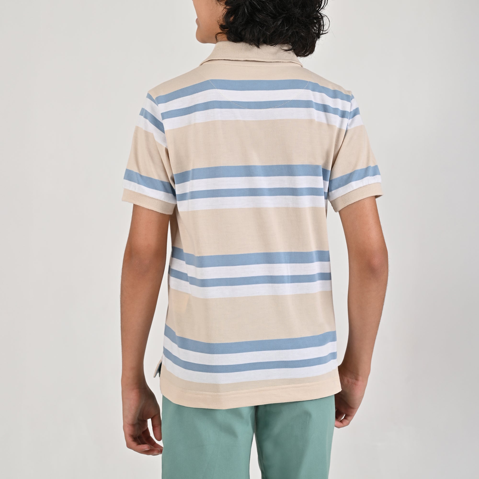Playera Yale Boys Cuello Polo Manga Corta Fit 7395 Arena