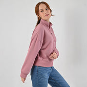 Sudadera Para Dama Supply Company Cuello Alto Con Cierre Fit 6910 Rosa