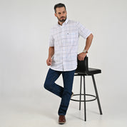 Camisa Yale Para Caballero Manga Corta Regular Fit 4652 Blanco