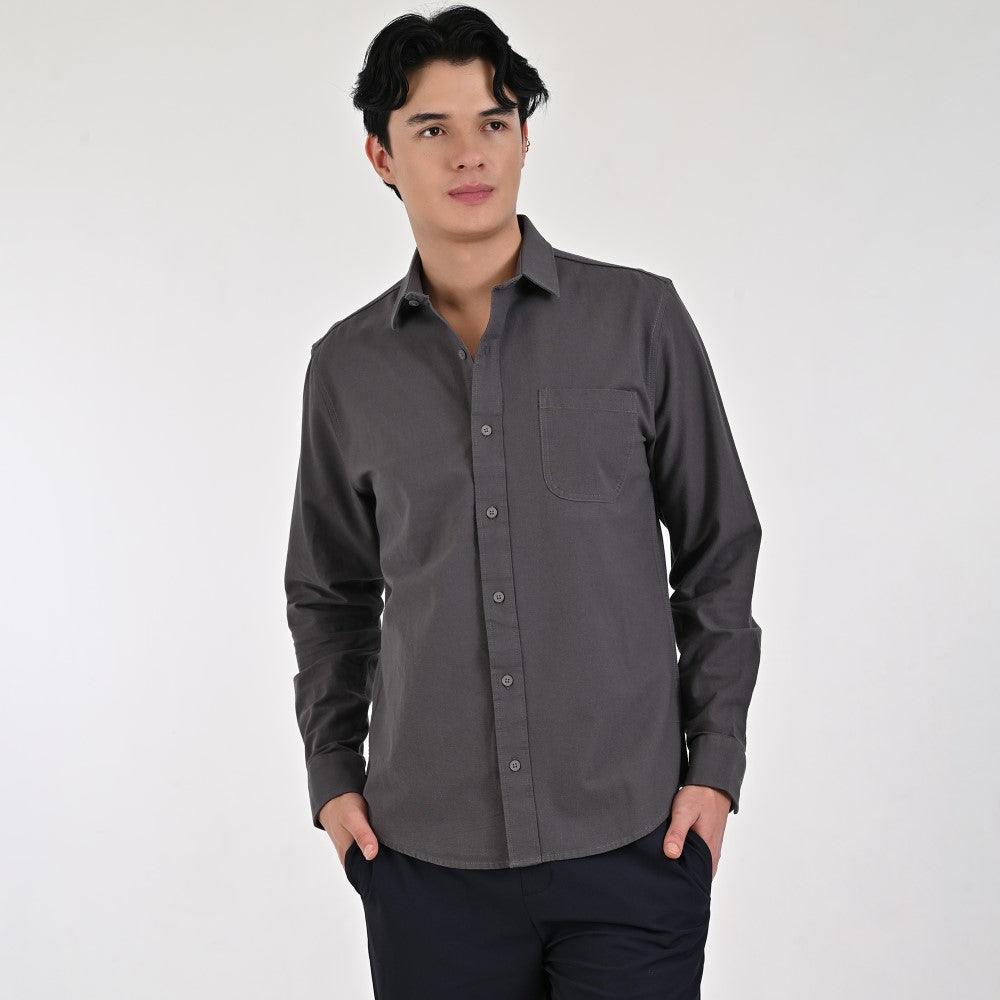 Camisa Caballero Supply Company Manga Larga Slim Fit 4562 Gris Oxford