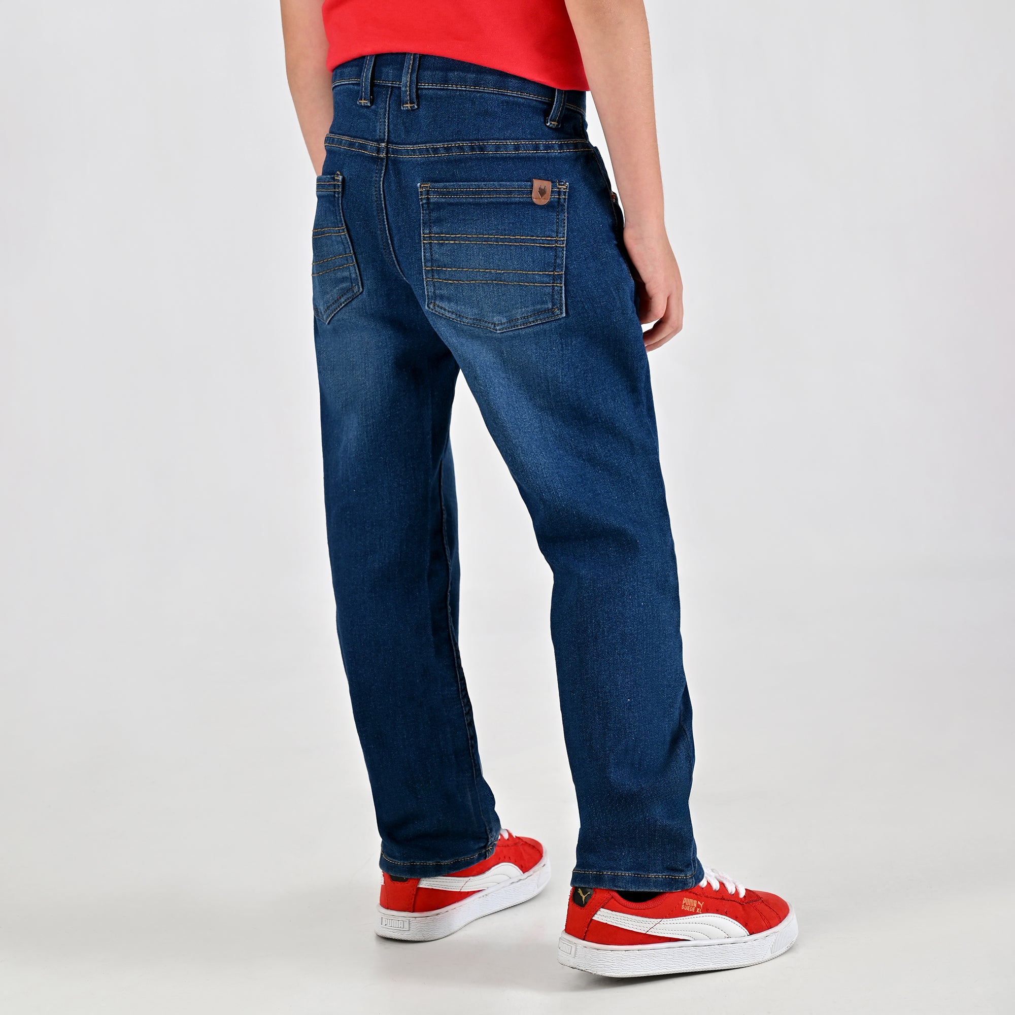 Pantalón de Mezclilla Yale Boys Slim Fit 3136 Azul petróleo