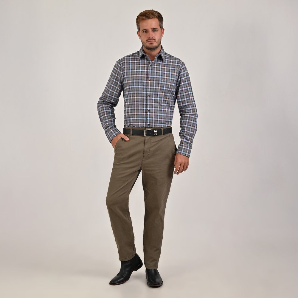 Pantalón Casual Yale Para Caballero Modern Sin Pinzas Slim Fit 5538 Verde Olivo