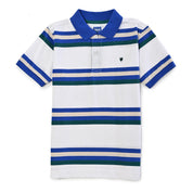 Playera Yale Boys Cuello Polo Manga Corta Fit 7387 Blanco