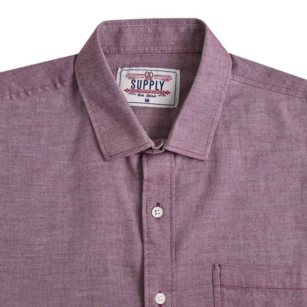 Camisa Caballero Supply Company Manga Larga Slim Fit 4561 Vino