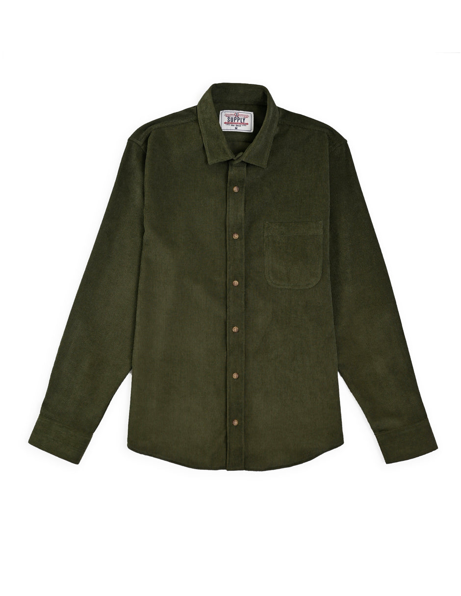 Camisa Caballero Supply Company Manga Larga Slim Fit 4563 Verde Militar