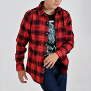 Camisa Yale Boys Manga Larga Regular Fit 4677 Rojo
