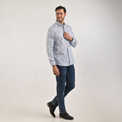Camisa Yale Para Caballero Manga Larga Regular Fit 4639 Azul