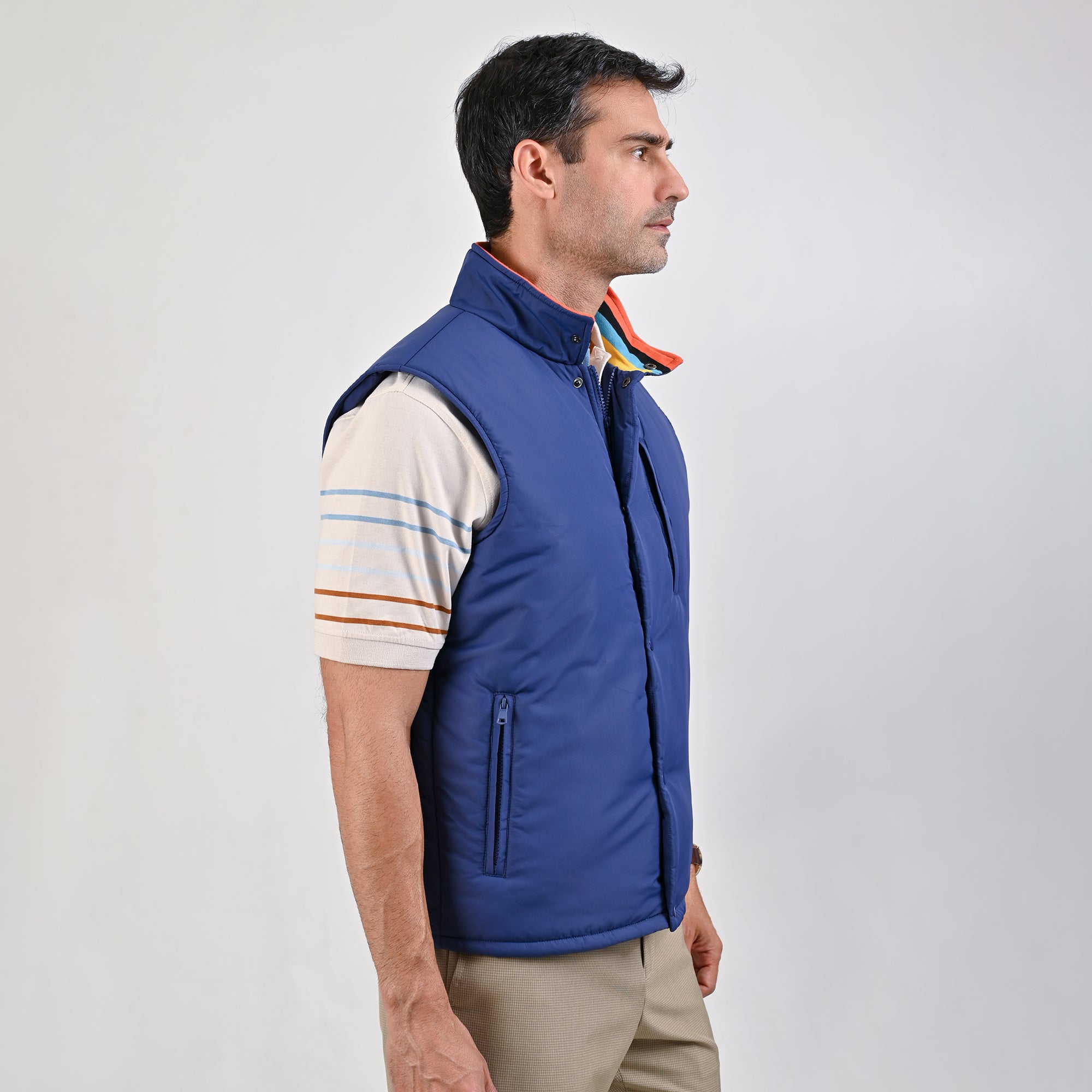 Chaleco Yale Para Caballero Capitonado Sin Capucha Regular Fit 6902 Marino