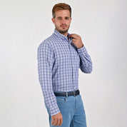 Camisa Yale Para Caballero Manga Larga Regular Fit 4742 Azul Rey