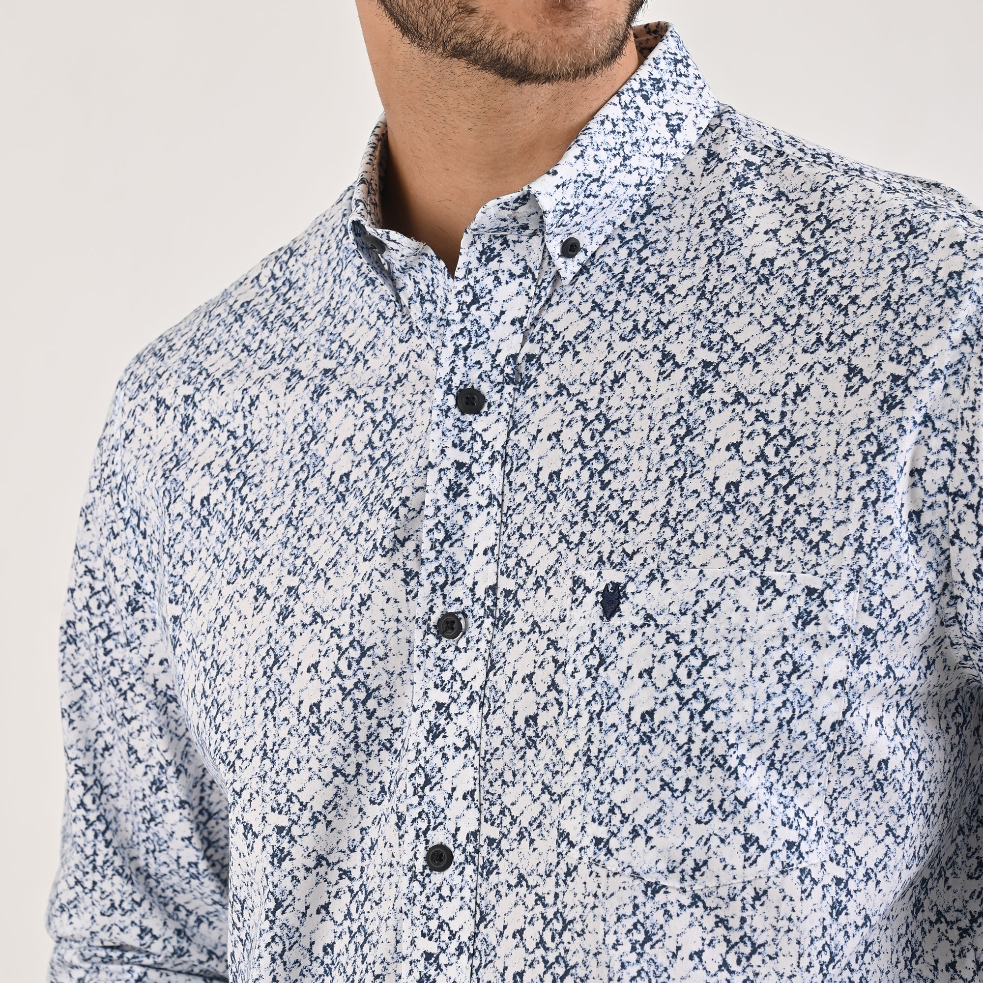 Camisa Yale Para Caballero Manga Larga Regular Fit 4639 Azul