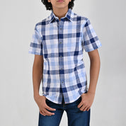 Camisa Yale Boys Manga Corta Regular Fit 4661 Azul