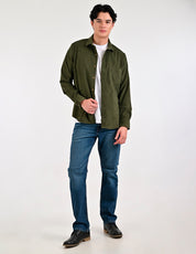 Camisa Caballero Supply Company Manga Larga Slim Fit 4563 Verde Militar