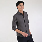 Camisa Caballero Supply Company Manga Larga Slim Fit 4562 Gris Oxford