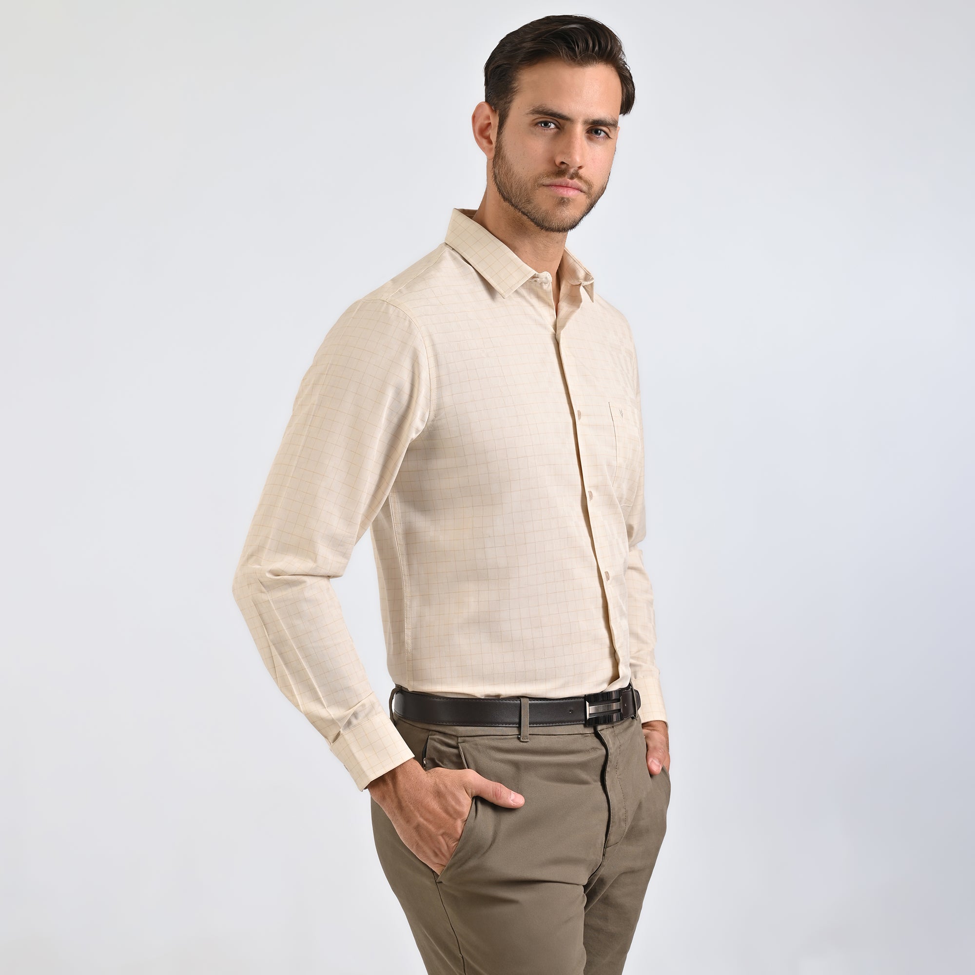 Camisa Yale Para Caballero Manga Larga Regular Fit 4930 Kaki