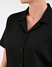 Blusa Para Dama Supply Company Manga Corta Tipo Camisera Fit 4551 Negro