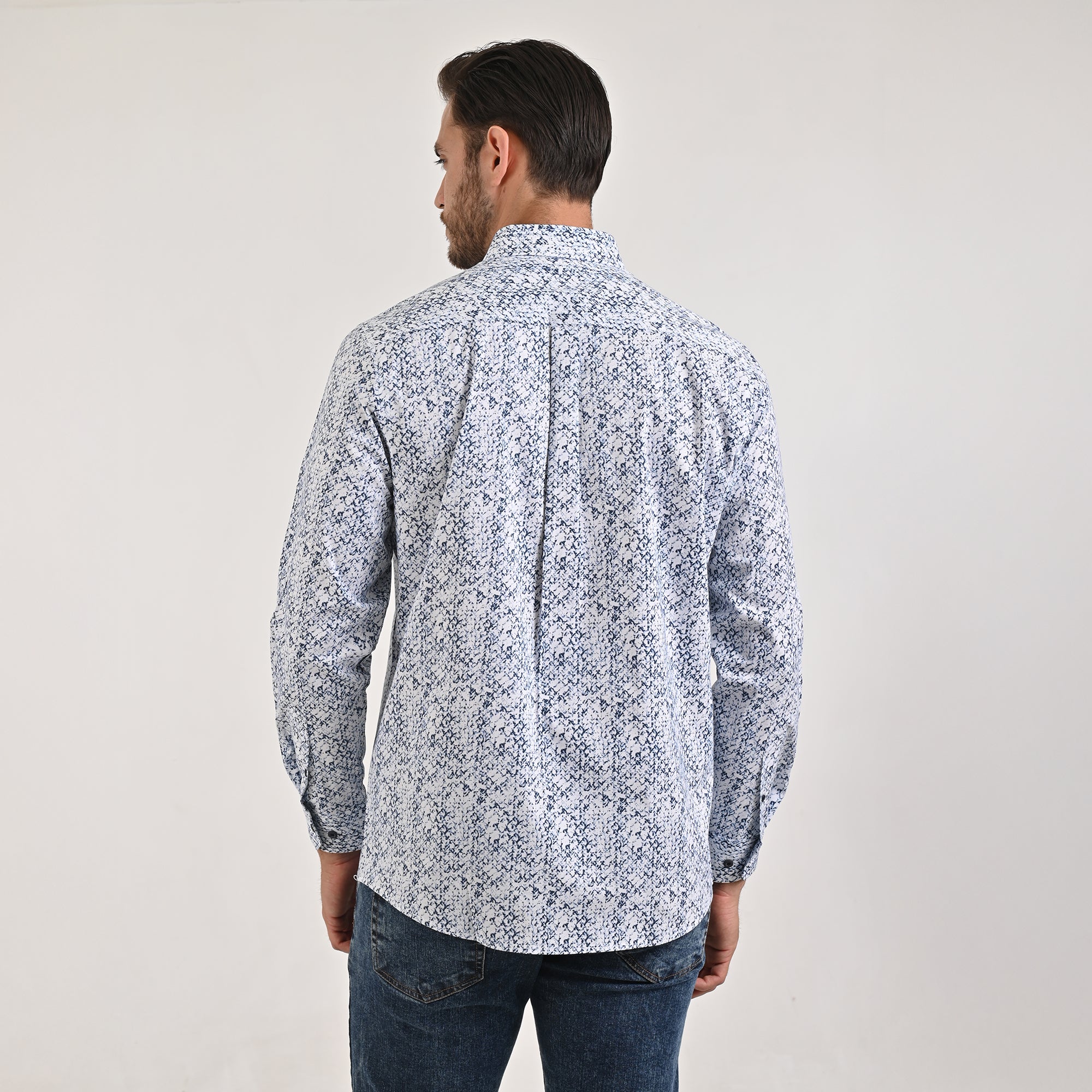 Camisa Yale Para Caballero Manga Larga Regular Fit 4639 Azul