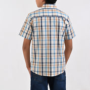 Camisa Yale Boys Manga Corta Regular Fit 4665 Azul