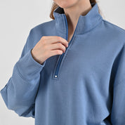 Sudadera Para Dama Supply Company Cuello Alto Con Cierre Fit 6910 Azul