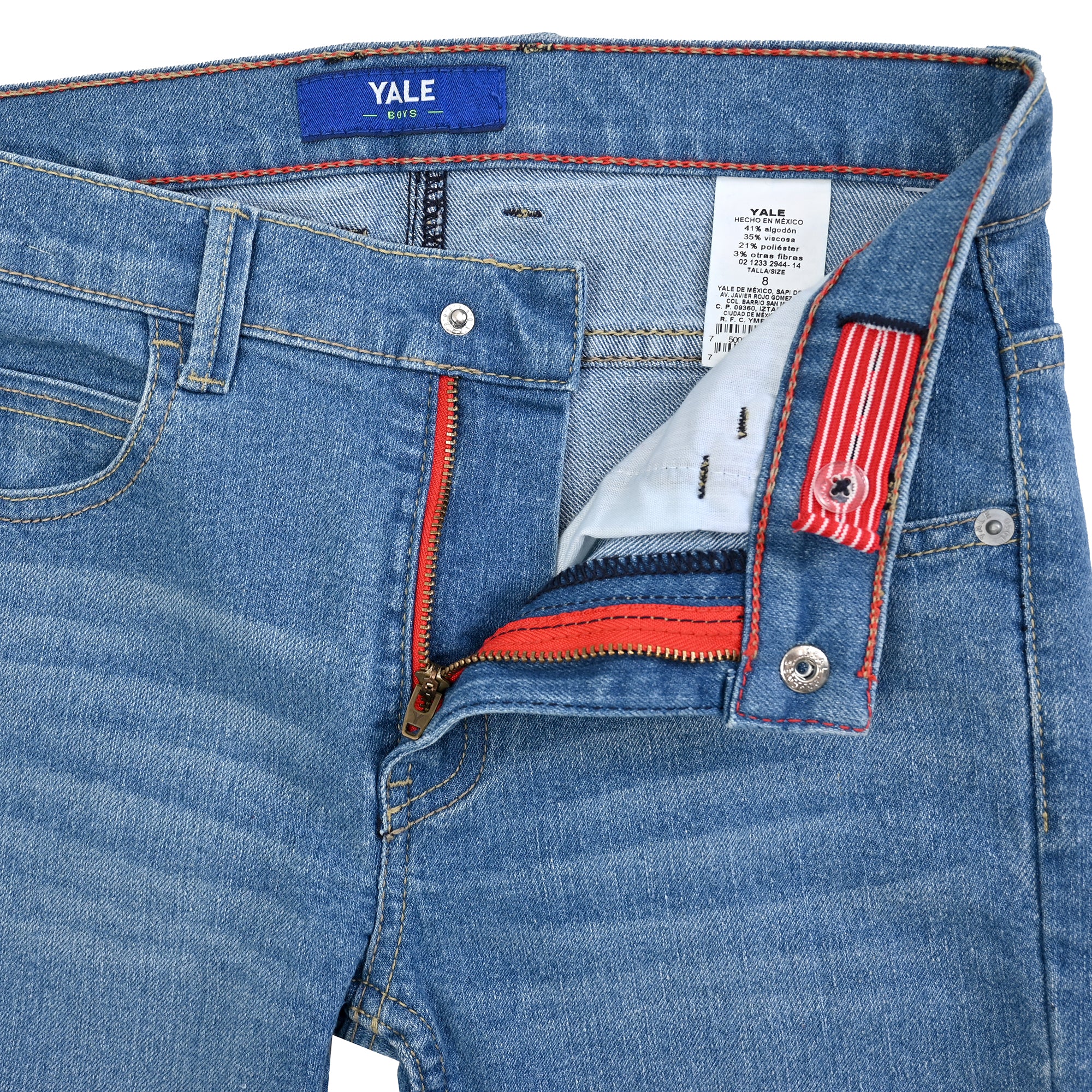 Pantalón de Mezclilla Yale Boys Slim Fit 2944 Azul Plumbago