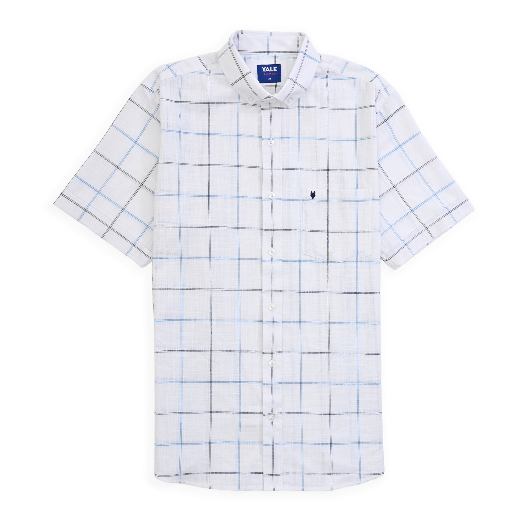 Camisa Yale Para Caballero Manga Corta Regular Fit 4652 Blanco