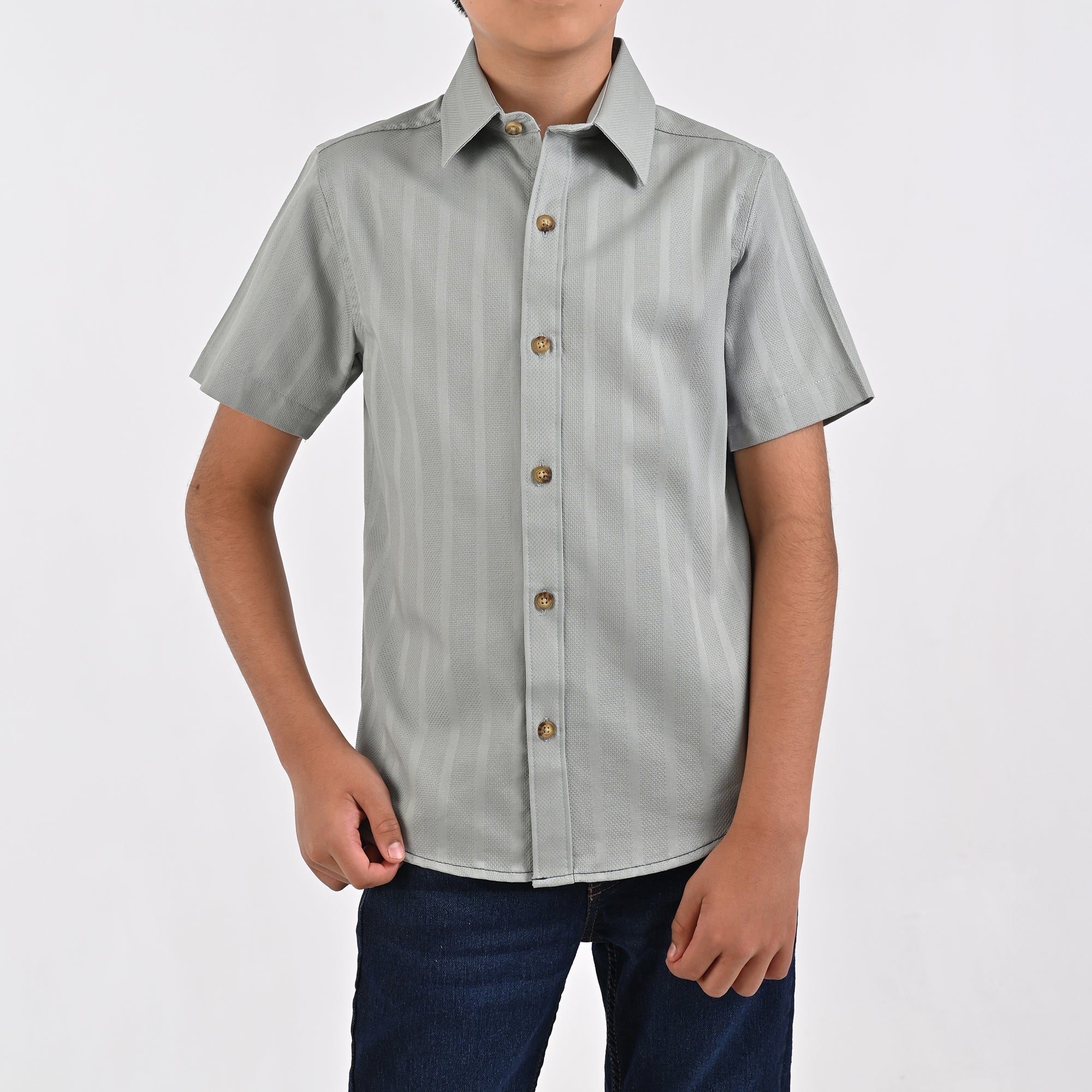 Camisa Yale Boys Manga Corta Regular Fit 4658 Verde