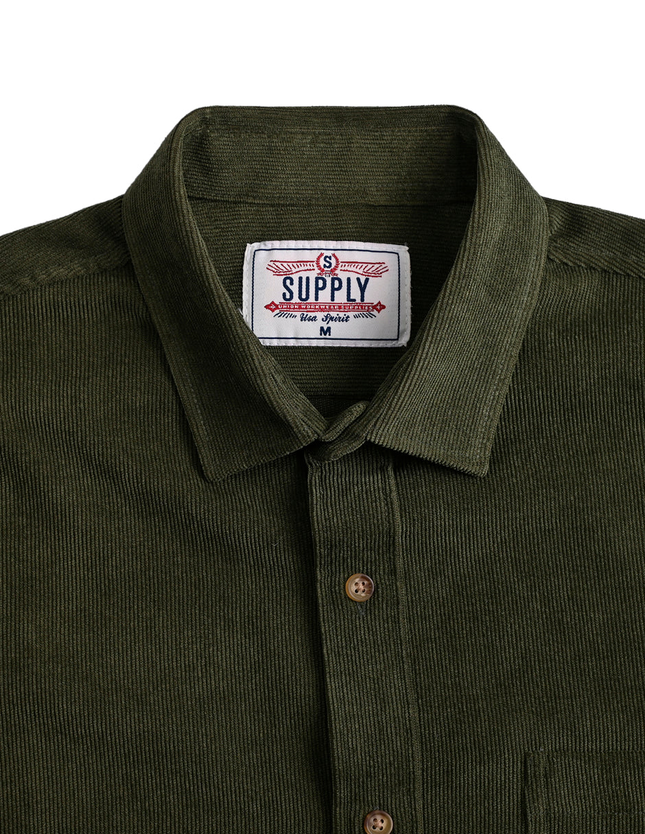 Camisa Caballero Supply Company Manga Larga Slim Fit 4563 Verde Militar