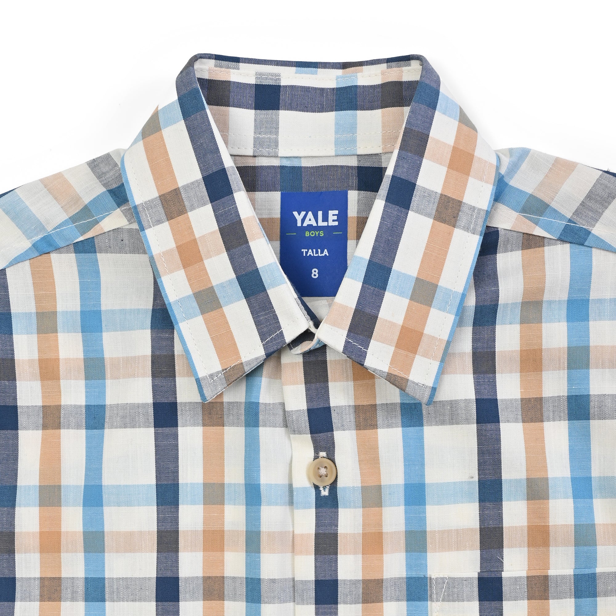 Camisa Yale Boys Manga Corta Regular Fit 4665 Azul