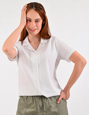Blusa Para Dama Supply Company Manga Corta Tipo Camisera Fit 4551 Blanco