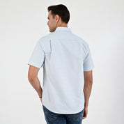 Camisa Yale Para Caballero Cenefa Manga Corta Classic Fit 4716 Azul cielo