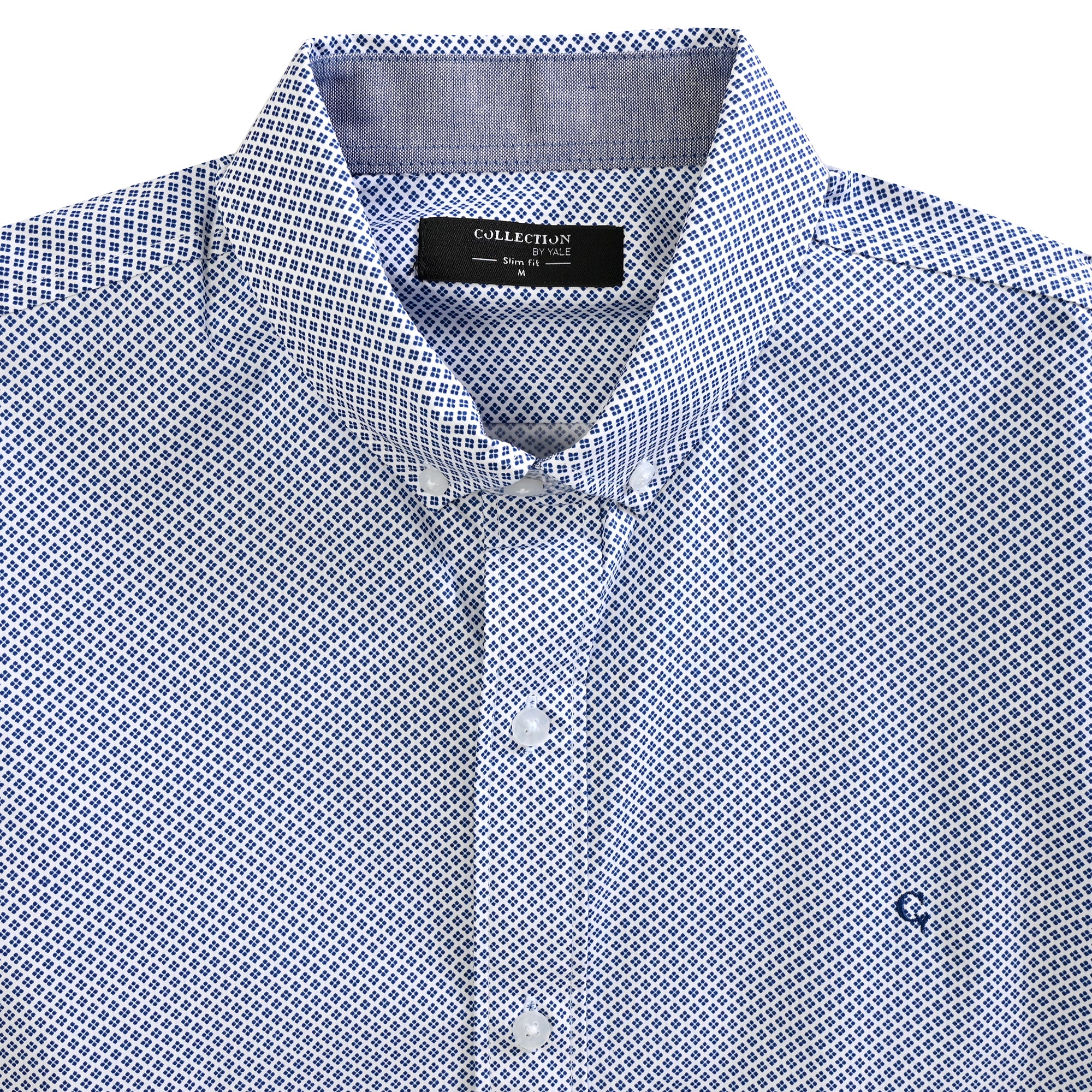 Camisa Yale Collection Para Caballero Manga Larga Slim Fit 4605 Azul Rey