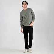 Playera Caballero Supply Company Manga Larga Cuello Henley Slim Fit A909 Verde Militar
