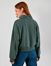 Sudadera Para Dama Supply Company Cuello Alto Con Cierre Fit 6910 Verde