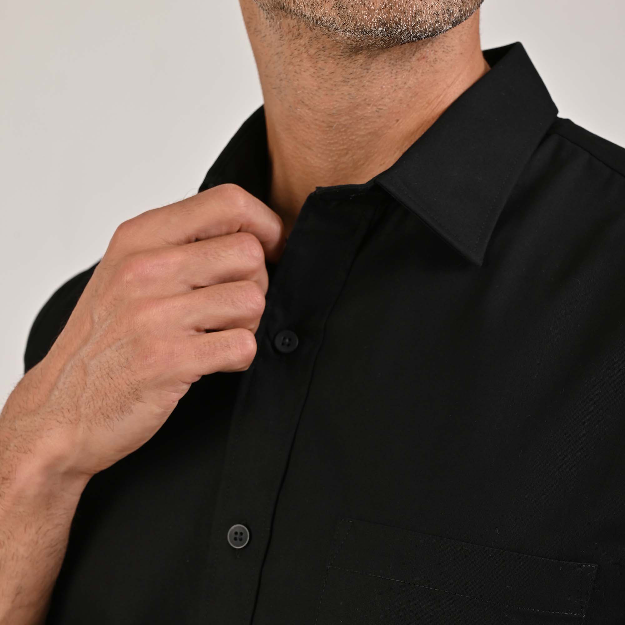Camisa Yale Manga Corta Regular Fit 3541 Negro